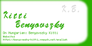 kitti benyovszky business card